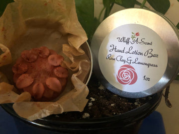 Rose clay lotion bars with lemongrass essential oil