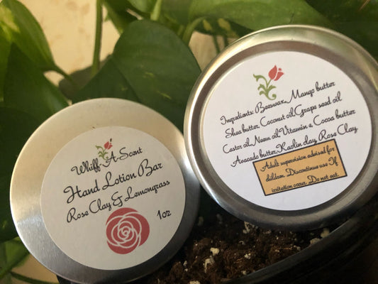 Rose clay lotion bars with lemongrass essential oil